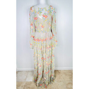 Monique Lhuillier 3D‎ Floral Embroidery Formal Dress Size 12